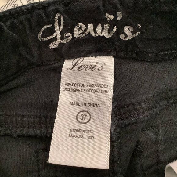 LEVI’S BLACK VELVET DENIM 3T - Picture 4 of 10